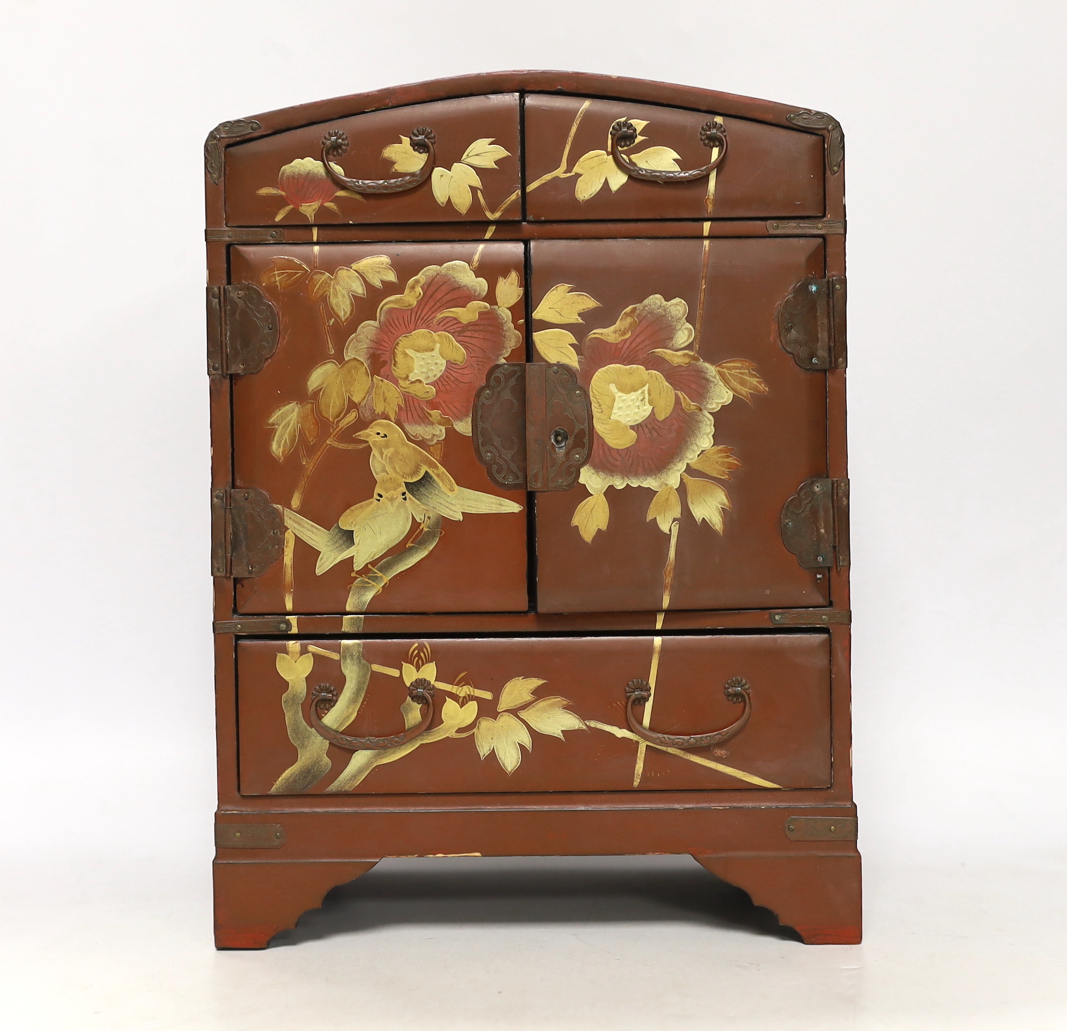 A Japanese lacquer table cabinet, 28.5cm high